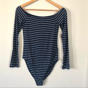 Forever21 Striped Bodysuit Size L